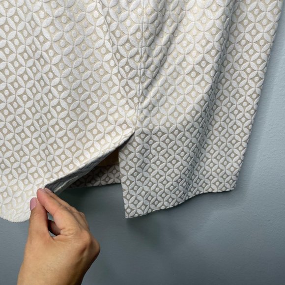 J. Crew Factory Cream Beige The Pencil Skirt Size 6 Cotton Blend Straight Womens - Picture 2 of 8